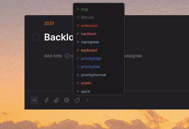 Timestripe tags